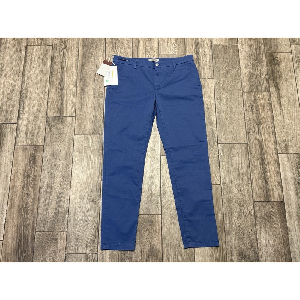 TELERIA ZED NWT Bruce Solid Blue Casual Pants Cotton Regular Fit 38 (EU 52)